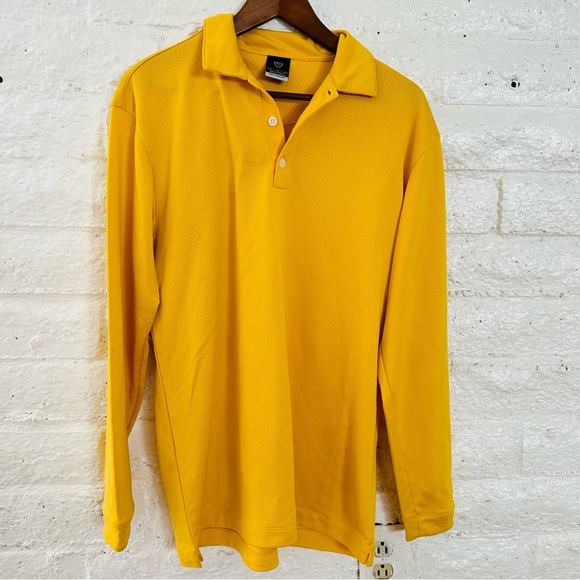 Nike Golf Long Sleeve Polo Sphere React Mens M Yellow - Picture 10 of 10